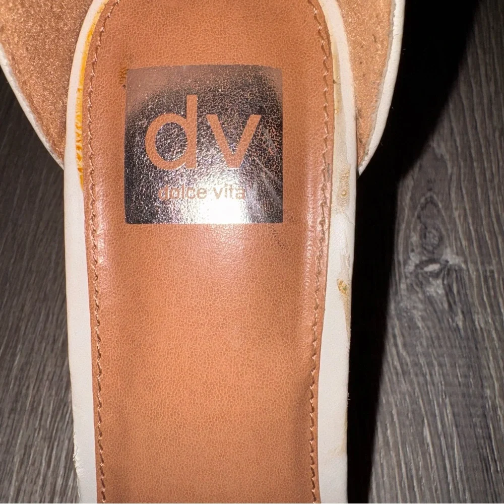 DV by Dolce Vita ivory Hassa braided ankle strap sandals heels 10